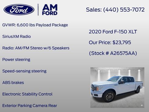 Certified 2020 Ford F150 XLT w/ Equipment Group 302A Luxury AWD/4WD image 7