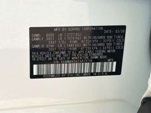 New 2026 Subaru Ascent Touring image 44