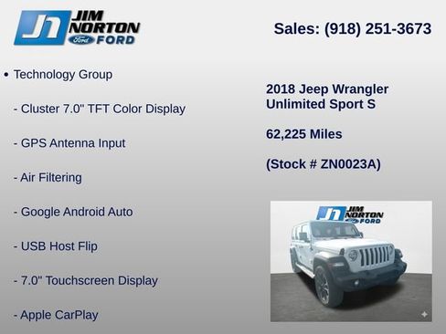 Used 2018 Jeep Wrangler Unlimited Sport S AWD/4WD image 16