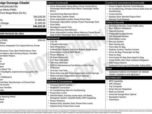 Used 2019 Dodge Durango Citadel RWD image 40