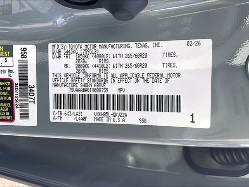 New 2026 Toyota Sequoia Platinum image 17