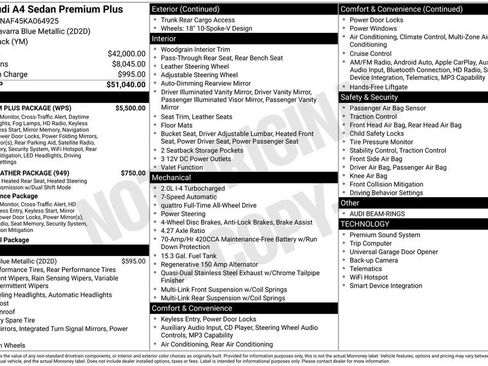 Used 2019 Audi A4 2.0T Premium Plus w/ Premium Plus Package image 3