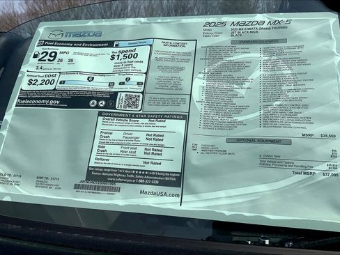 New 2025 MAZDA MX-5 Miata Grand Touring w/ Weather Package image 18