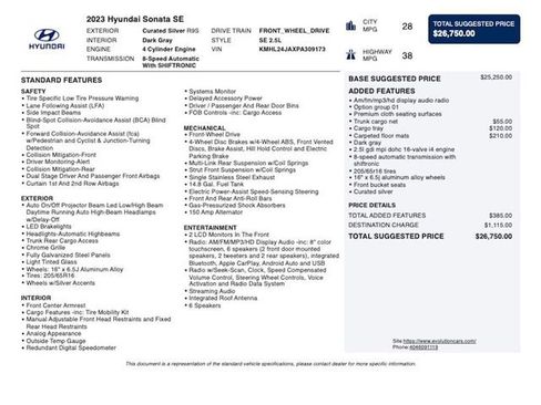 Used 2023 Hyundai Sonata SE FWD image 3