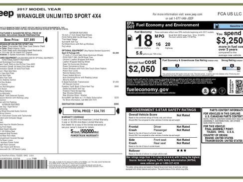 Used 2017 Jeep Wrangler Unlimited Sport w/ Quick Order Package 24S image 21