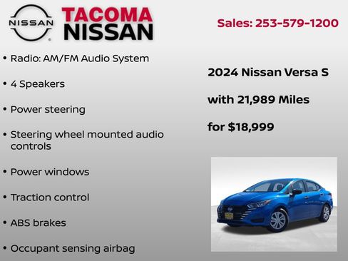 Used 2024 Nissan Versa S FWD image 6