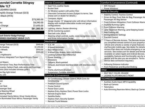 Certified 2024 Chevrolet Corvette Stingray Convertible w/ 1LT RWD image 34