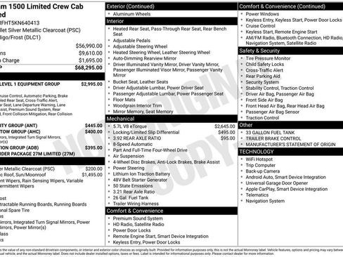 Used 2019 RAM 1500 Limited AWD/4WD image 45