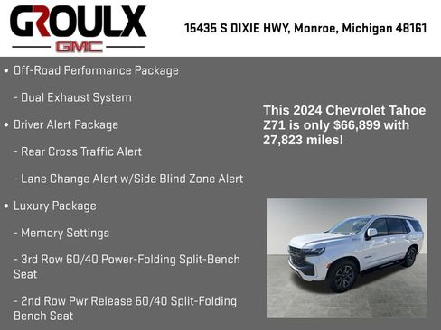 Used 2024 Chevrolet Tahoe Z71 w/ Z71 Off-Road Package AWD/4WD image 29