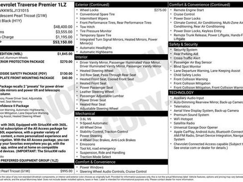 Used 2020 Chevrolet Traverse Premier w/ Redline Edition AWD/4WD image 35