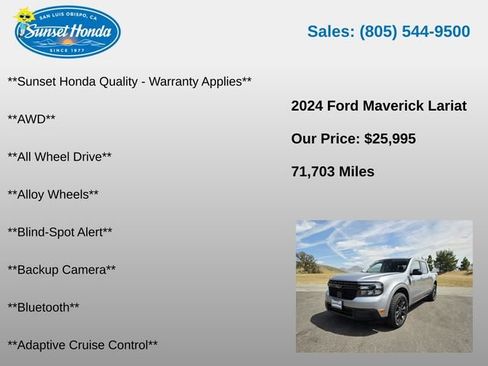 Used 2024 Ford Maverick Lariat w/ Black Appearance Package AWD/4WD image 5