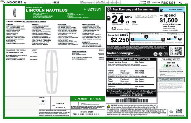 Used 2024 Lincoln Nautilus Premier w/ Equipment Group 102A AWD/4WD image 31