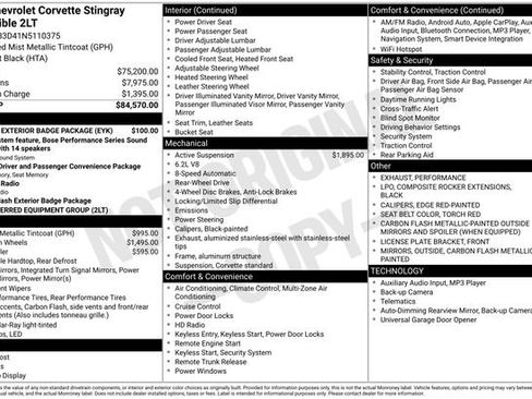 Used 2022 Chevrolet Corvette Stingray Preferred Conv w/ Chrome Exterior Badge Package image 35