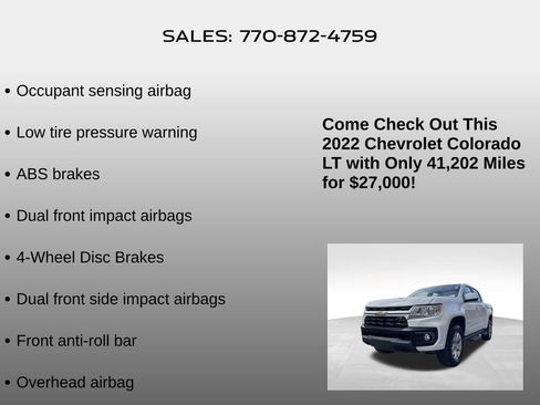 Used 2022 Chevrolet Colorado LT w/ LT Convenience Package image 25