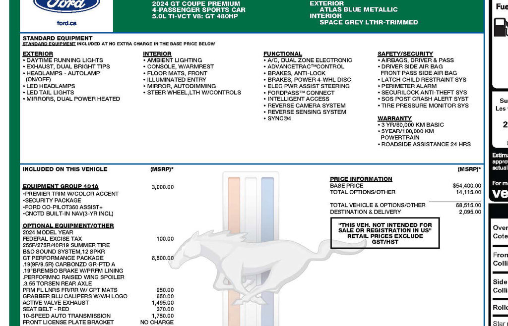 Used 2024 Ford Mustang GT Premium w/ GT Performance Package RWD image 3