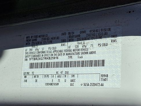Used 2024 Ford Transit 250 148 High Roof AWD w/ Load Area Protection Package image 26