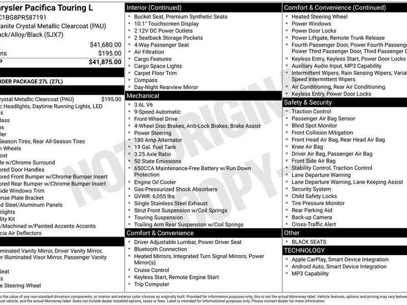 Used 2023 Chrysler Pacifica Touring-L image 1