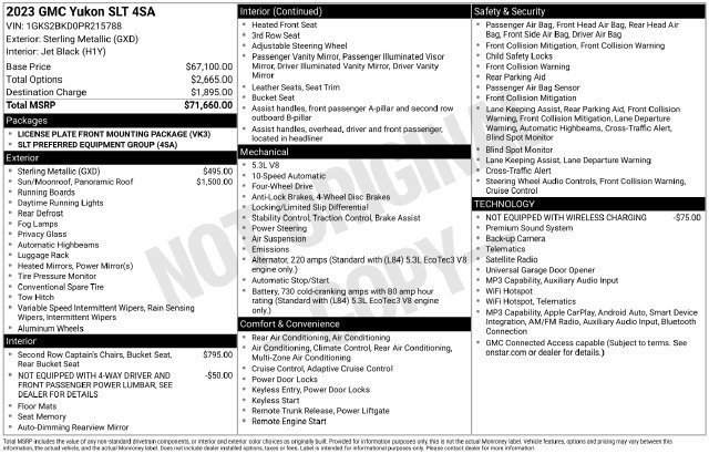 Used 2023 GMC Yukon SLT AWD/4WD image 7