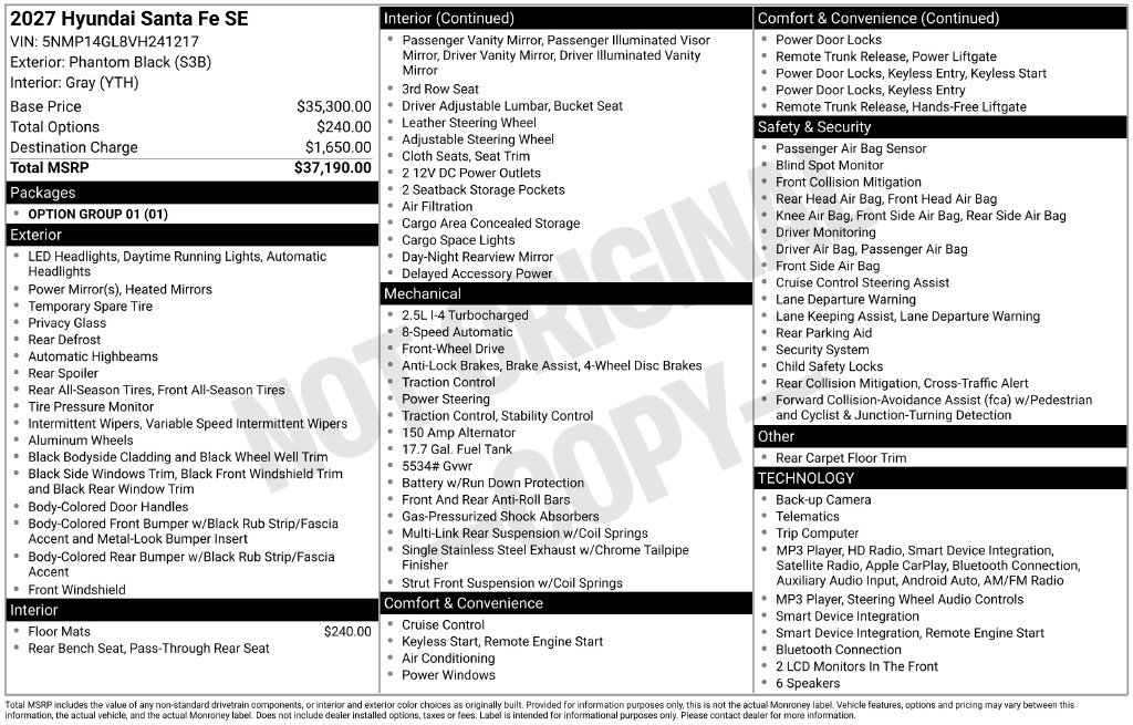 New 2027 Hyundai Santa Fe SE FWD image 6