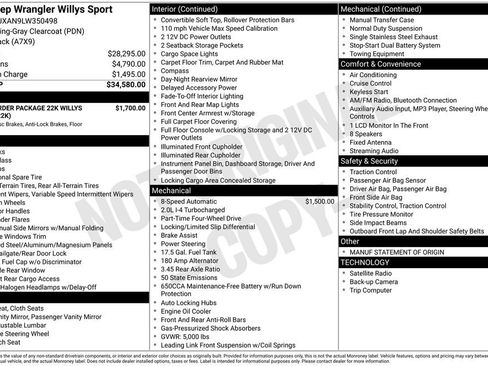 Certified 2020 Jeep Wrangler Sport image 43