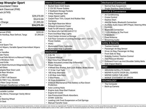 Used 2021 Jeep Wrangler Sport image 38