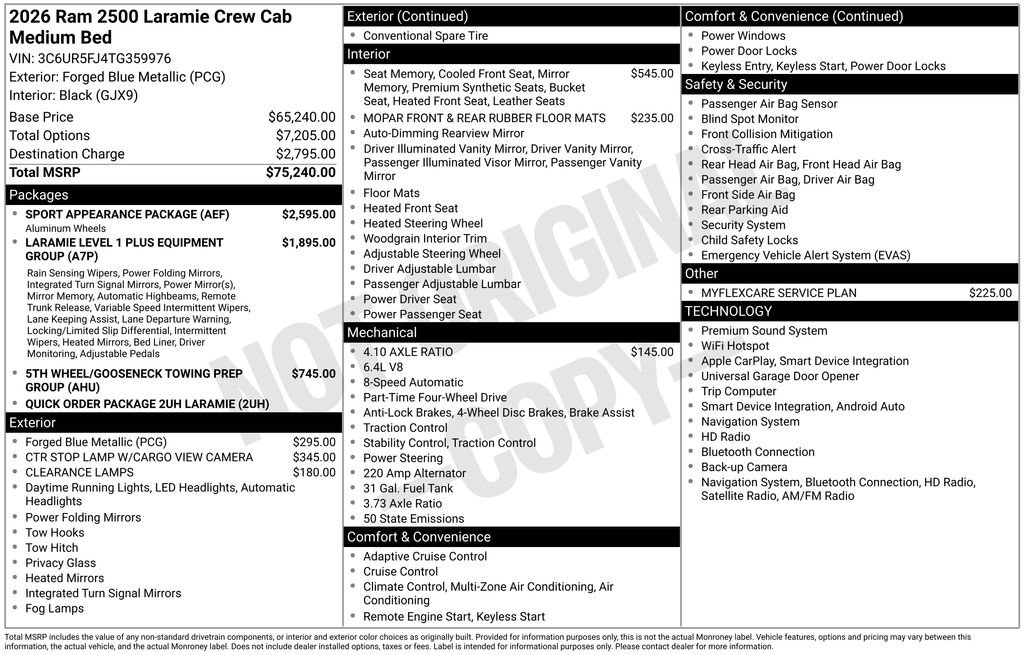 New 2026 RAM 2500 Laramie w/ Sport Appearance Package AWD/4WD image 3