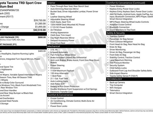 Used 2023 Toyota Tacoma TRD Sport w/ Technology Package image 45