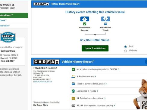 Used 2020 Ford Fusion SE image 2