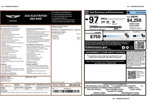 Used 2023 Genesis Electrified G80 image 2