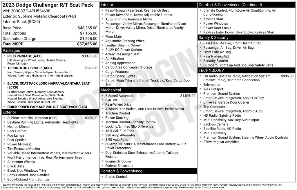 Used 2023 Dodge Challenger R/T Scat Pack w/ Plus Package RWD image 6
