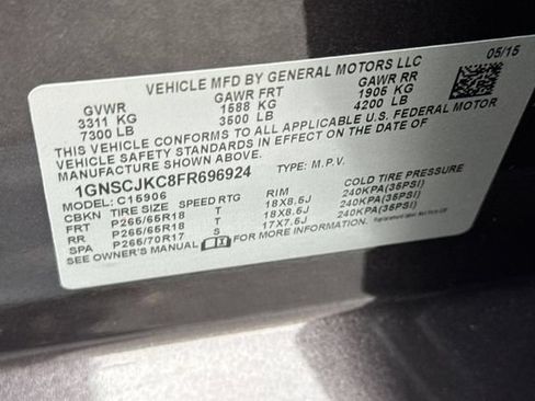 Used 2015 Chevrolet Suburban LT w/ Luxury Package RWD image 59