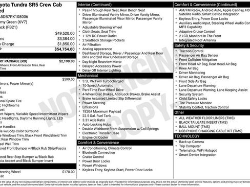 Used 2023 Toyota Tundra SR5 w/ TRD Sport Package AWD/4WD image 36