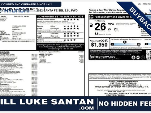 Used 2022 Hyundai Santa Fe SEL FWD image 1
