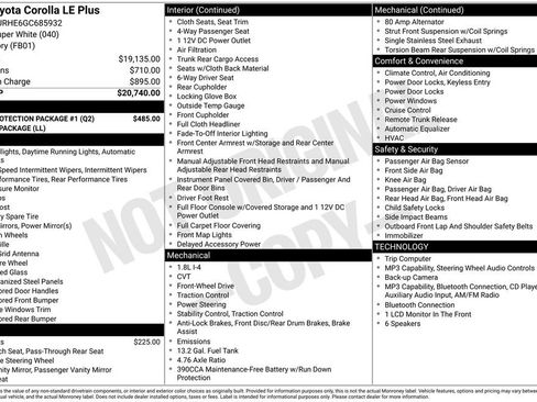 Used 2016 Toyota Corolla LE w/ Body Protection Package #1 FWD image 23