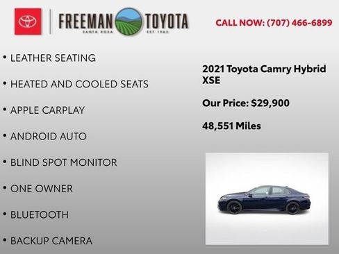 Used 2021 Toyota Camry XSE w/ Navigation Upgrade Package FWD image 9