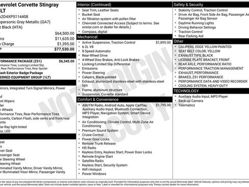 Certified 2023 Chevrolet Corvette Stingray Coupe w/ Z51 Performance Package image 34