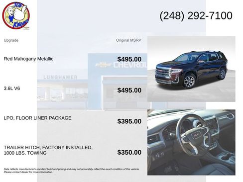 Certified 2020 GMC Acadia SLT w/ LPO, Floor Liner Package image 5