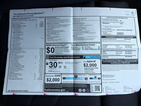 New 2027 BMW 530i xDrive w/ M Sport Package AWD/4WD image 27