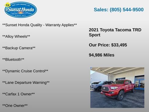 Used 2021 Toyota Tacoma TRD Sport w/ Technology Package AWD/4WD image 5