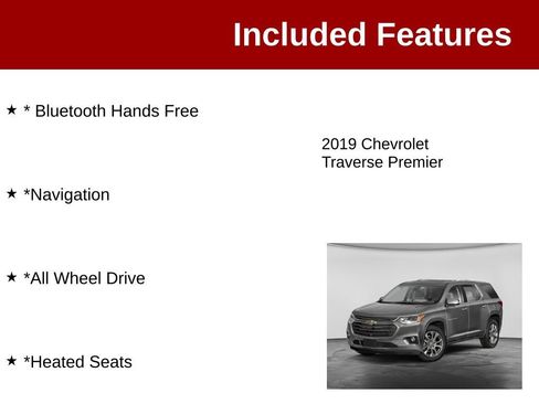 Used 2019 Chevrolet Traverse Premier w/ LPO, Floor Liner Package AWD/4WD image 3