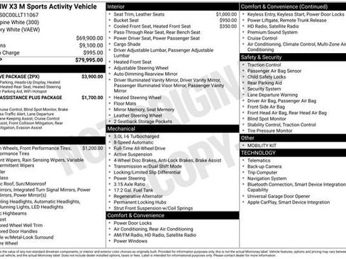 Used 2020 BMW X3 M w/ Executive Package image 22