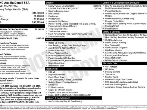 Used 2021 GMC Acadia Denali w/ Denali Technology Package FWD image 43