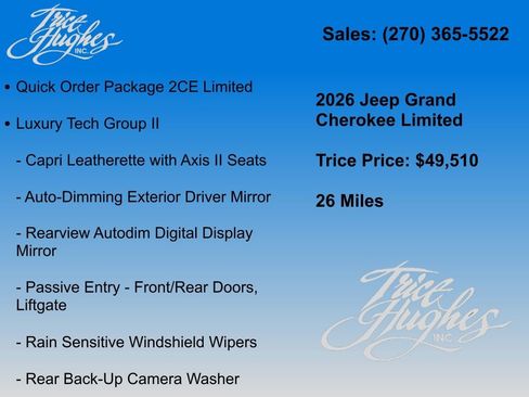 New 2026 Jeep Grand Cherokee Limited w/ Luxury Tech Group II AWD/4WD image 7