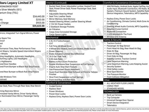 Certified 2021 Subaru Legacy Limited XT AWD/4WD image 2