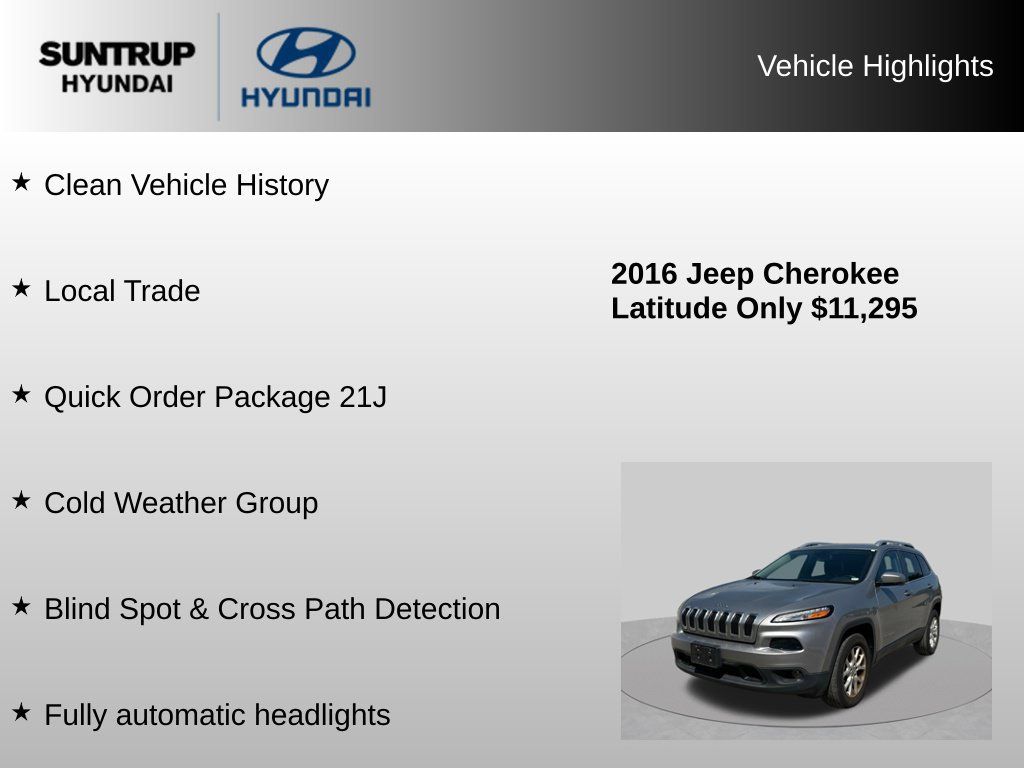 Used 2016 Jeep Cherokee Latitude w/ Safety/Convenience Group AWD/4WD image 8