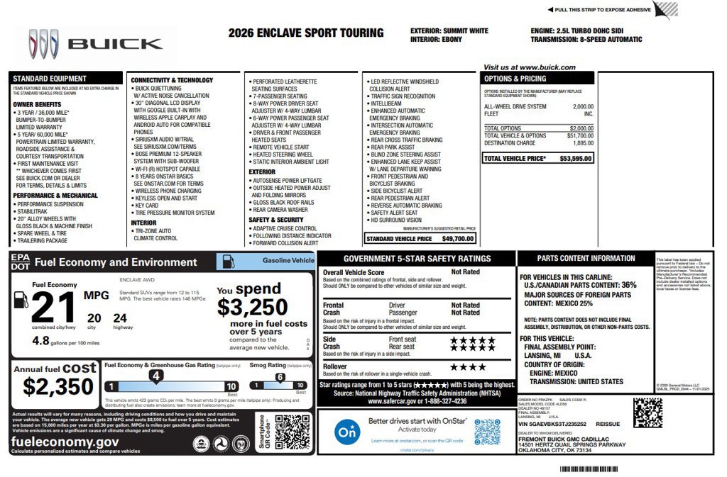 Used 2026 Buick Enclave Sport Touring AWD/4WD image 3