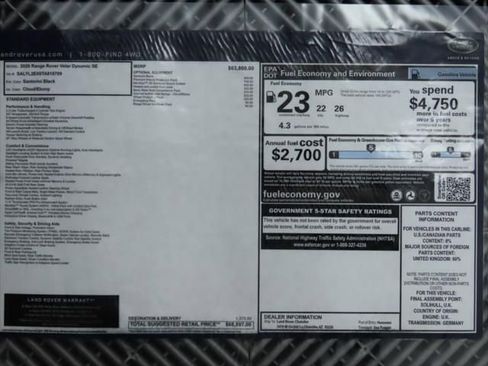 New 2026 Land Rover Range Rover Velar Dynamic SE image 9