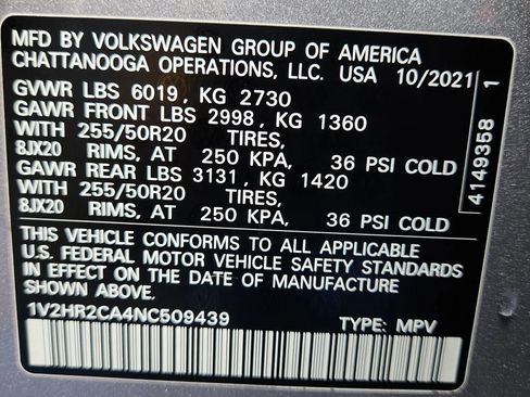Used 2022 Volkswagen Atlas SE image 58