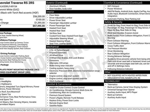 Used 2024 Chevrolet Traverse RS AWD/4WD image 2