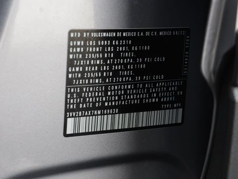 Used 2022 Volkswagen Tiguan SE AWD/4WD image 25